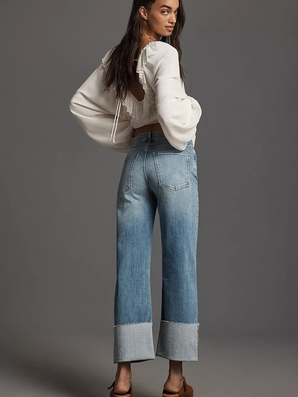 Pilcro Anthropology Straight Leg High-Rise Jeans in Light Blue - Picture 2 of 4